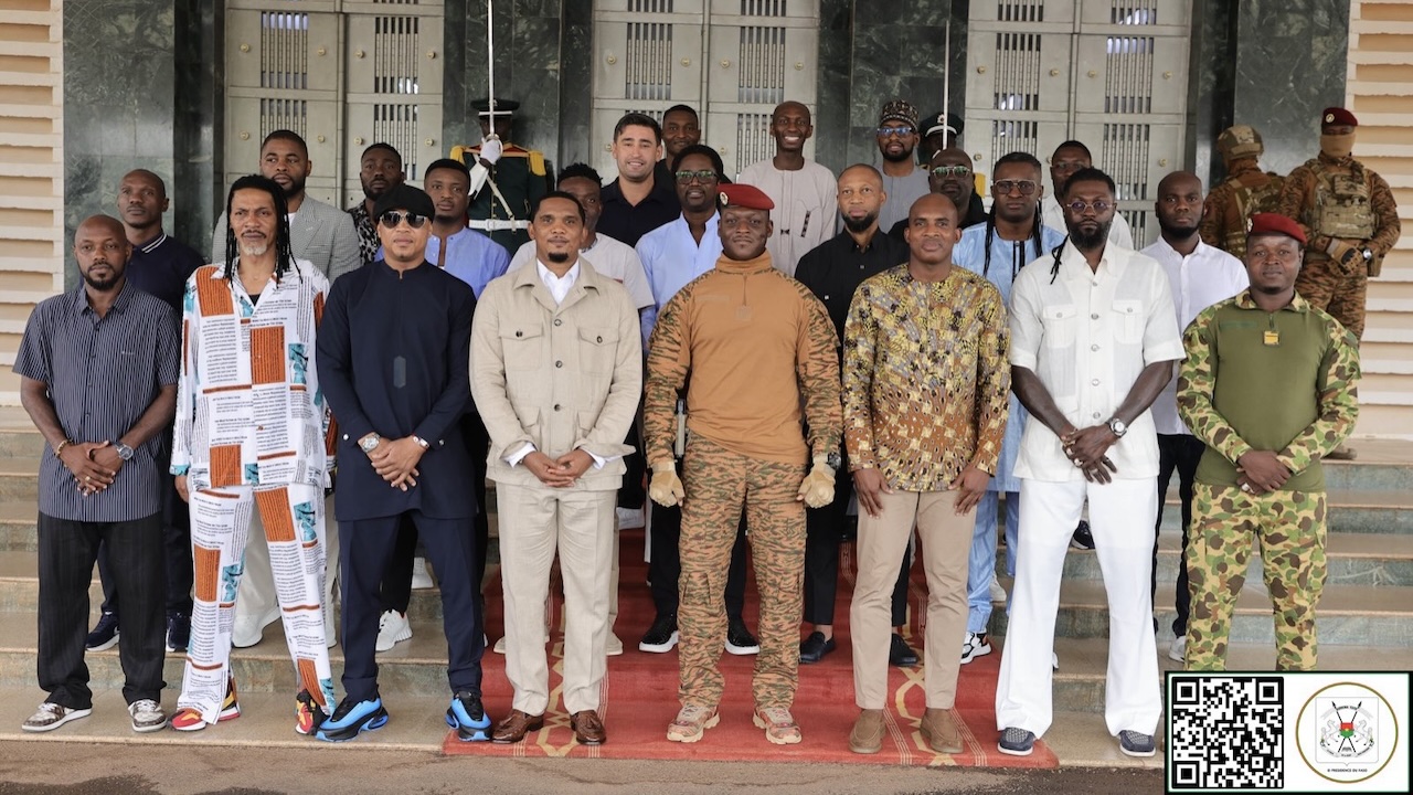 Eto’o, Okosha, Adebayor: African soccer legends join Traoré to inaugurate stadium in Burkina Faso